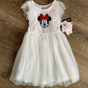 Minnie Mouse toddler girl white dress